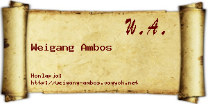 Weigang Ambos névjegykártya
